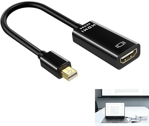 Adaptador Mini DisplayPort a HDMI, Adaptador Thunderbolt a HDMI 4K 30Hz, Thunderbolt 1/2 a HDMI, Convertidor Mini DP Macho a HDMI Hembra Compatible con iMac, Surface Pro, XPS y Más, Para Proyectores