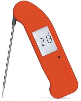 Thermapen ONE Digital Meat Thermometer — Instant 1 Second Readings, IP67 Waterproof Food Thermometer for Meat/Baking/BBQ/Sugar/Oil, Accurate Thermometer with Calibration Certificate (Cayenne Pepper)