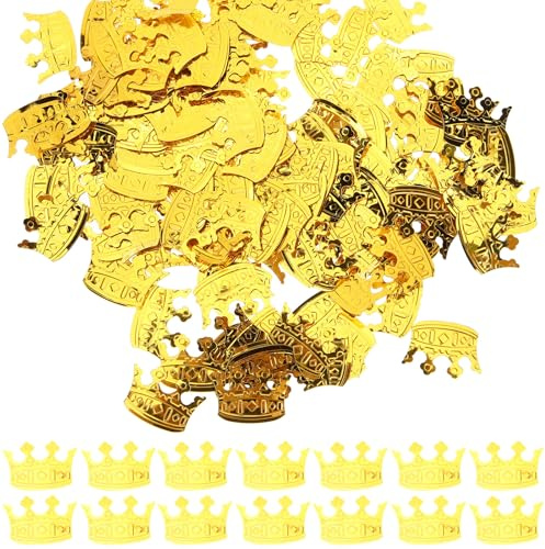 BESTonZON Coriandoli Corona D'oro 60g in Pvc per Decorazione da Tavolo Festa Compleanno Matrimonio Shower, Decorazioni Sparsi per Festa Tema Elegante e Scintillante