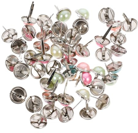 Alloy Paper Fasteners 50 Pcs Decorative Mini Brads | Random Colour Mix, Crafting Supply for Paper Projects and Notice Boards Random Color