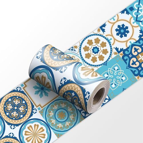 Genérico Cenefa Adhesiva de PVC para Pared - 15cm X 240cm, Papel Tapiz Autoadhesivo Impermeable y Extraíble para Cocina, Baño, Salón y Dormitorio