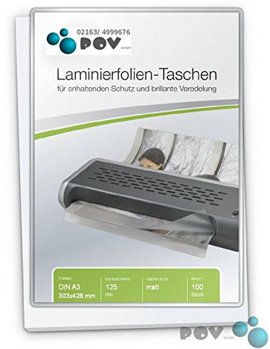 POV® Laminierfolien A3 (303 x 426 mm), 2 x 125 mic, matt, Verpackungseinheit: 100 Stück