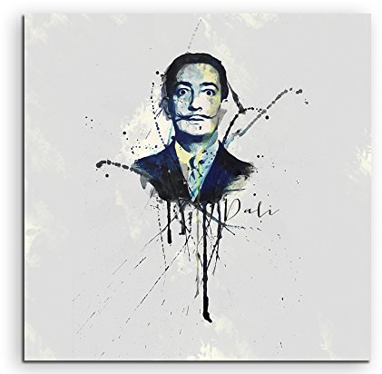 Paul Sinus Art Salvador Dali II 60x60cm Keilrahmenbild Kunstbild Aquarell Art Wandbild auf Leinwand fertig gerahmt Original Unikat