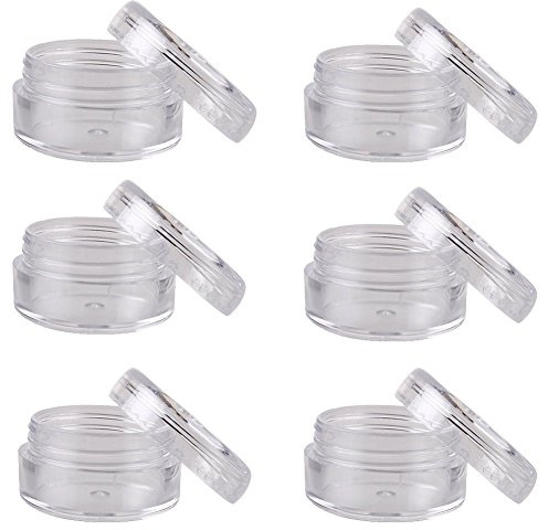 Butterme 50pcs 5 Gramme Vides Boîte De Rangement Plastique Transparent Contenant Fard à Paupières Containers Crèmes Pot Poudre Jars