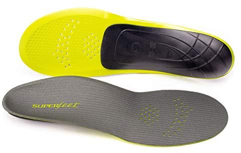 Superfeet CARBON Pain Relief Strong and Thin Insoles for Performance Athletic and Tight Casual Shoes Insole, Gray, 11.5-13 Men / 12.5-14 Women