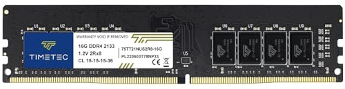 Timetec 16GB DDR4 2133MHz PC4-17000 Icke-ECC obuffrad 1.2V CL15 2Rx8 Double Rank 288 Pin UDIMM Stationär dator RAM-minnesuppgraderingsmodul