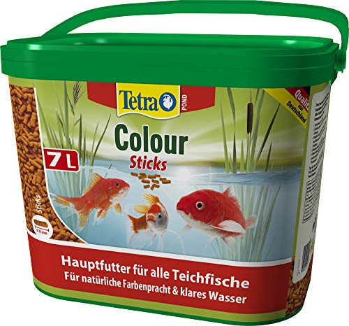 Tetra Pond Colour Sticks - Fischfutter für Teichfische, für natürliche Farbenpracht und klares Wasser im Teich, 7 L Eimer