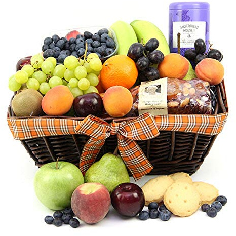 Baker Treat Fruit Basket - Fruit Gift Baskets and Gift Hampers with Next Day UK delivery with Personal Message attached