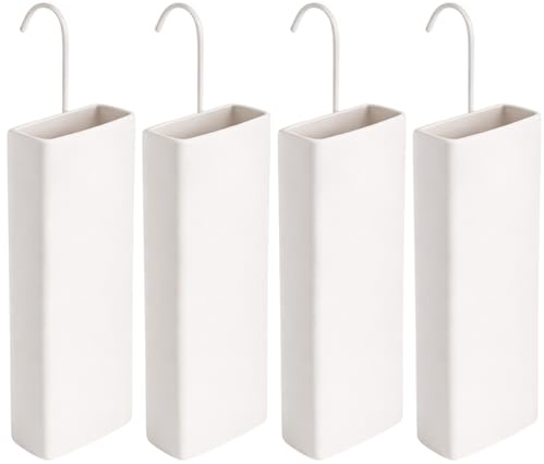 Luftbefeuchter für Heizung Set inkl. Haken - Keramik Wasserverdunster - weiß beige - Wasserverdunster verdampfer verdunster Heizkörper - Neutral - 4 Stück