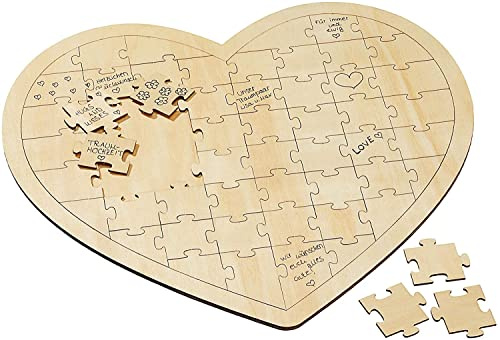 Gästebuch Puzzle Herz Holz 49 Teile Hochzeit Taufe Kommunion Jubiläum