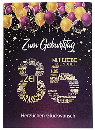 Geburtstagskarte 85. Geburtstag Lila Gold – A5 Karte mit Umschlag | Elegante Glückwunschkarte zum 85 – Geschenkkarte 85 Jahre für Frauen, Oma & Mama, Made in Germany