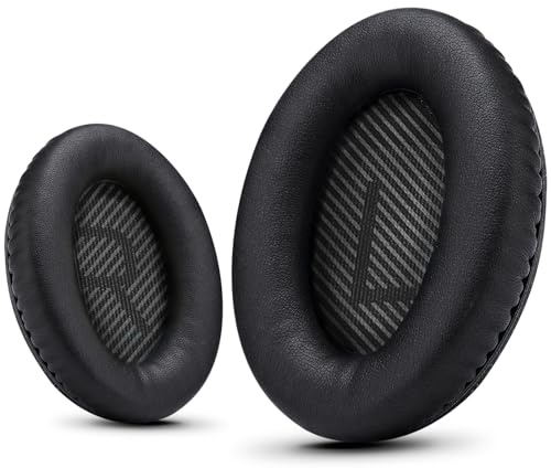 Premium Ear Pad Replacement for Bose Headphones Earpads, Compatible with Bose QuietComfort 35 ii /QC35 /QC25 /QC2 /QC15 /Ae2 /Ae2i /Ae2w /SoundTrue & SoundLink, by Krone Kalpasmos – Classic Black