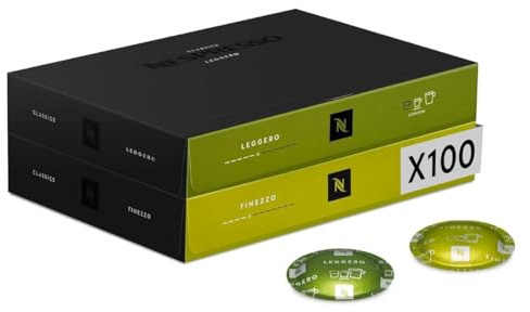 Nespresso Professionnel - Bundle 100 Capsules cafés - Classic LEGGERO (1 boîte de 50) & FINEZZO (1 boîte de 50) - Adapté aux professionnels