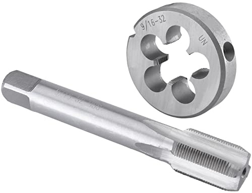 Burkit 9/16 Zoll-32 UN Gewindebohrer und Schneideisen Set, 9/16 x 32 UN Maschinengewindebohrer und runde Schneideisen rechts