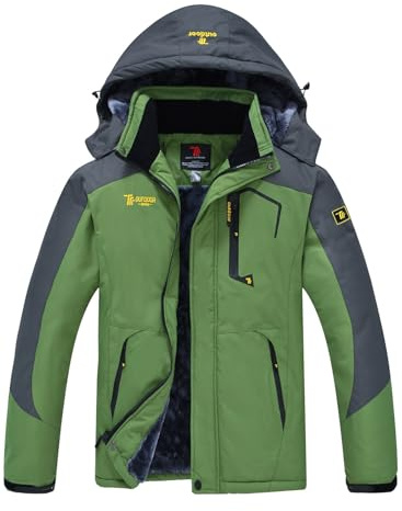YSENTO Herren Skijacke Winterjacke Softshelljack Wasserdicht Warm Gefüttert Outdoor Funktionsjacke mit Abnehmbarer Kapuze