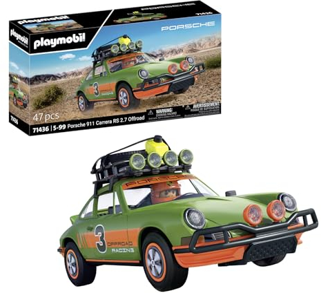 Playmobil 71436 Porsche 911 Carrera RS 2.7 Offroad Ed - Porsche - Comprend Une Personnage, Une Voiture de Collection avecun équipement de Rally, Un Toit Amovible et des Accessoires - Dès 5 Ans
