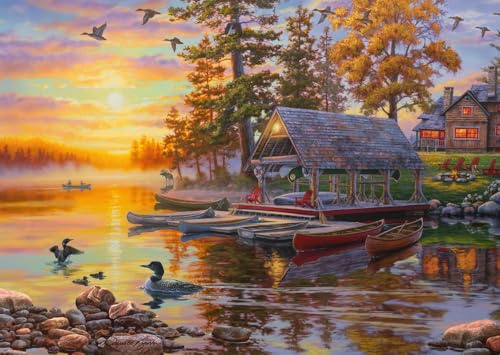 Schmidt 58532 Darrel Bush, Bootshaus mit Kanus, 1000 Teile Puzzle
