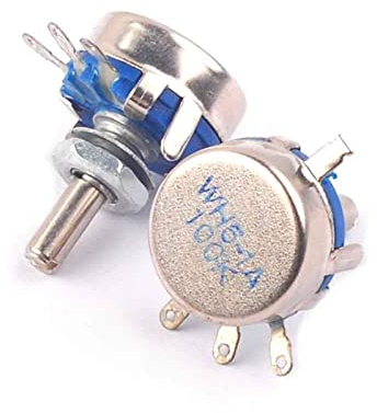 5 STÜCKE WH5-1A Potentiometer 470R 1K 10K 47K 4K7 100K 470K 220K 1K5 22K 1M Ohm 3-Klemmen Rundschaft Drehkegel Potentiometer (Size : 220K Ohm)