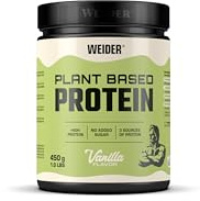 Weider - Plant Based Protein - Veganes Mehrkomponenten-Eiweiß mit Erbsen-, Ackerbohnen- und Reisprotein - Whey Alternative, Proteinpulver mit 29g pro Shake - 450g - Vanille