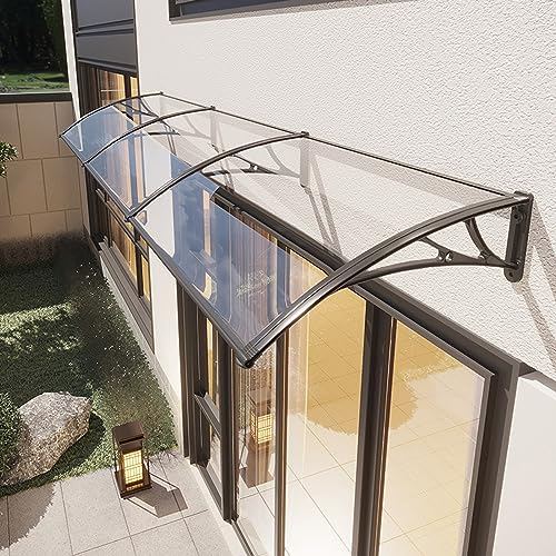 Vordach für die Haustür, Außenmarkise, Fenstermarkise, Fenster-Regenschutz, UV-Schutz vor Regen und Schnee, Terrassenmarkise, 60/80/100/120 cm Polycarbonat-Abdeckung (60 x 450 cm/24 x 177)