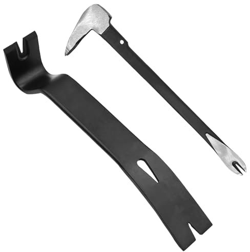 WEDO Pry Bar and Nail Puller Set,15 CRV Flat Pry Bar and 10 Cat Paw Pry Bar,High Carbon Steel Crowbar,Flat Type Nail Remover,Utility Claw Bar Tool for Home Remolding,Woodworking