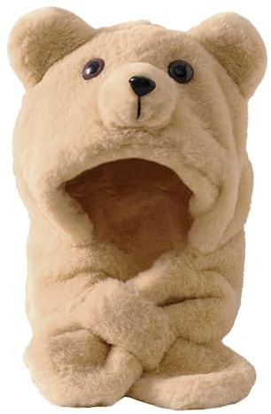Rayson Bonnet Écharpe pour Bébé Enfants Hiver Balaclava Chaud et Mignon Chapeau Oreilles d'ours Convient aux Garçons Filles Outdoor Activités(Kaki)