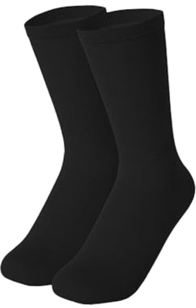 Perfeclan Calcetines para Patinaje sobre Hielo, elásticos de Color sólido para Patines de Hielo, Calcetines hasta la de algodón Suave, Negro