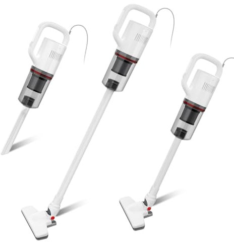 KEROMEE Sauger mit HEPA Filter, Staubsauger mit Kabel, Mini Handstaubsauger 2 in 1 Leichter Staubsauger für Tierhaare, Hartholzböden, Katzenstreu, Teppichboden, Hausreinigung (Weiß)