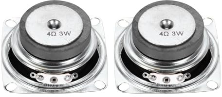 QUARKZMAN 2 unidades 3W 4 ohmios pequeños altavoces caja de metal cuadrado exterior microimán altavoz para mini altavoz DVD EVD multimedia portátil máquina de publicidad portátil