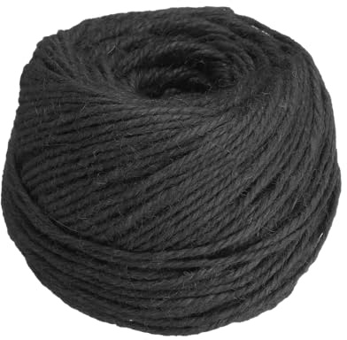 QUARKZMAN 100m Juteschnur, 3mm Dicke Kordel Gartenschnur Seil Farbige Pflanzenschnur Kordel für DIY Kunsthandwerk Geschenkverpackung Dekoration Gartenarbeit Pflanzenaufhänger, Schwarz