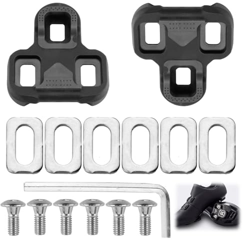 Bike Cleats Kompatibel mit Look Keo Fahrradpedalen, Grau 4,5 ° 3-Loch Antirutschklingen und Fahrrad Anti Rutsch Clip Schraube Kompatibel Mit Fahrradschuhbretter,Fahrrad Zubehör Sets