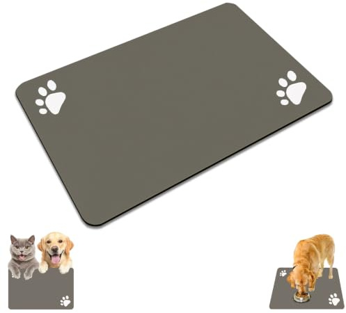 60x40cm Haustiere Unterlage Futterunterlage Hund rutschfest Saugfähige Schnelltrocknende Silikon Matte Futternapf Hundenapf wasserdichte Katzennapf Napfunterlage