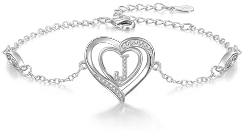 Cosie Lily Armband Damen Silber 925, Herz Armband Mit Buchstaben Schmuck