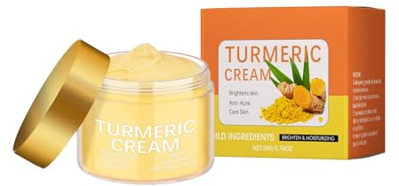 Mnozreo Crema Illuminante Curcuma,Idratante Viso,50G,1PC(Rimozione Macchie Scure per Viso,Crema Schiarente Macchie Corpo,Antirughe)