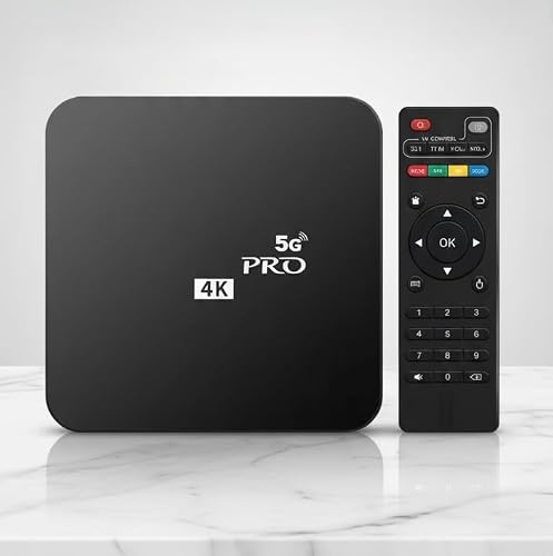 MXQ Pro 5G Android 10 TV Box with WiFi 2.4G, Quad Core 2GB RAM 16GB ROM, 4K HDR H.265 Media Player, Dual Band 2.4G/5G, Bluetooth, Smart Home Streaming Box with Remote