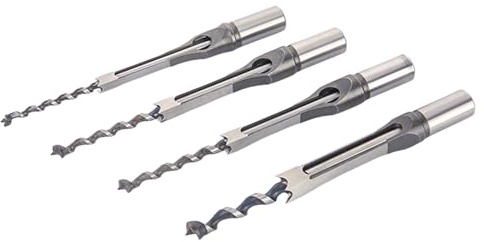 Lot de 4 forets à trou carré pour le travail du bois - Différentes tailles - Pour les amateurs de menuiserie, de meubles