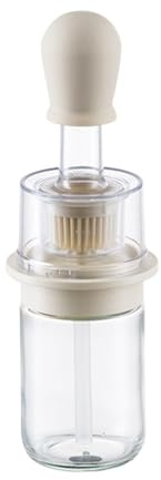 Oil Dispenser with Brush - 300ml 2-in-1 Silicone Basting Bottle for Easy Control, BBQ Grilling Sauce Application, Cooking Gadget for Kitchen Home Fryer, Transparent, Portable Use