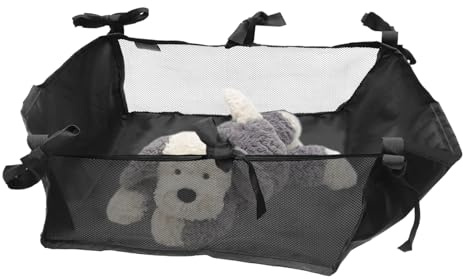 COOPHYA Kinderwagen Organizer Netzkorb Große Kinderwagen Tasche Oxford Gewebe Schwarz Für Babyflaschen Windeln Spielzeug