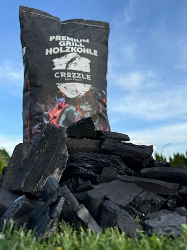 Crozzle Premium Hartholzkohle aus Eiche, Birke & Hainbuche – Extra heiß (700 °C), Brenndauer bis 2 Std., tropenfrei (3x10kg)