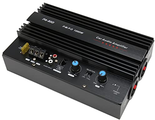 Ausla Carte D'Amplificateur Audio Numérique de Caisson de Basses 1000W, Amplificateur de Puissance de Voiture PA 80D pour Le Divertissement