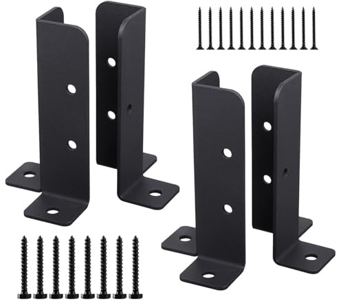 Soportes de poste ajustables – Base de poste de terraza de metal, anclaje de poste de valla duradera con recubrimiento en polvo con montaje seguro | supportdepoteaurobuste para proyectos de