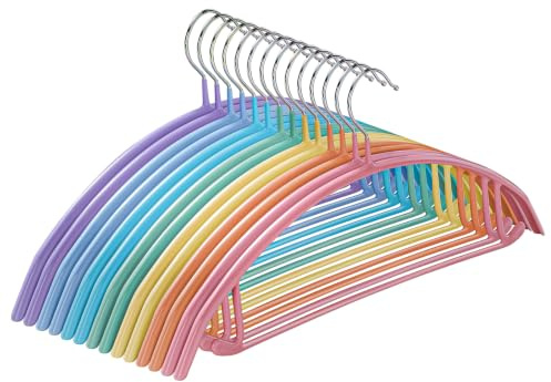 MOPUP Kleiderbügel, 14er-Pack, Pulloverbügel ohne Schulterwulst, 42 cm breite, robuste Kleiderbügel für den Kleiderschrank, rutschfeste Metallbügel mit PVC-Beschichtung für Pullover, Anzüge, Kleider,