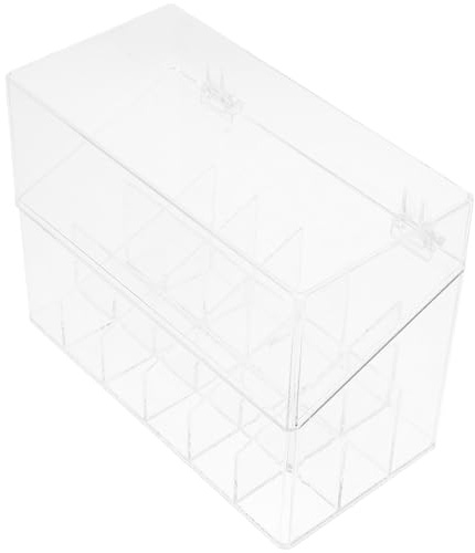 Generic Contenedor Transparente para Lápiz Labial con Tapa Abatible, Organizador de Maquillaje de 18 Compartimentos, Soporte de Escritorio Anti Polvo para Almacenamiento de Cosméticos