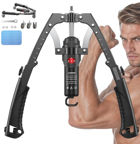 FLYBIRD Armtrainer, Brust & Armtwister & Kerntrainer, hydraulischer Power Core Twister Brusttrainingsgerät, 10 kg–200 kg für Krafttraining, 2-in-1-Brusttrainer mit Bauchroller