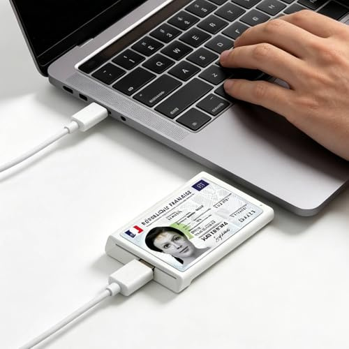 Lector de tarjetas USB con NFC, CIE Lector de tarjetas inteligentes USB con NFC, tarjetas CAC y tarjetas sin contacto, soporte de identidad electrónica eID, tarjetas sanitarias, crédito, SIM