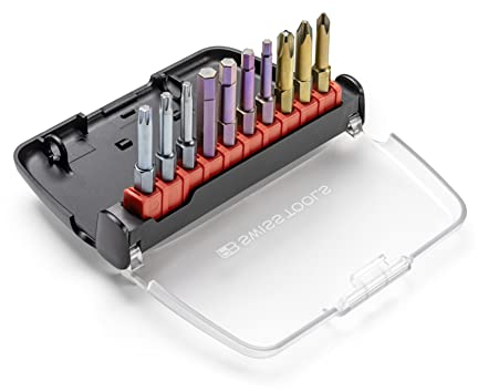 PB Swiss Tools Bit Satz Torx/Kreuz/Innensechskant PB E6 985 | 100% Swiss Made | Bit Set mit 10 magnetischen Precision Bits für Standard-Anwendungen in Industrie und Handwerk