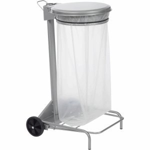 Müllsackhalter mit Fußpedal und Deckel 110l