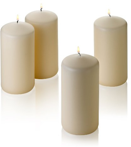Light In The Dark French Vanilla Pillar Scented Candles 6 Tall X 3 Wide Set of 4