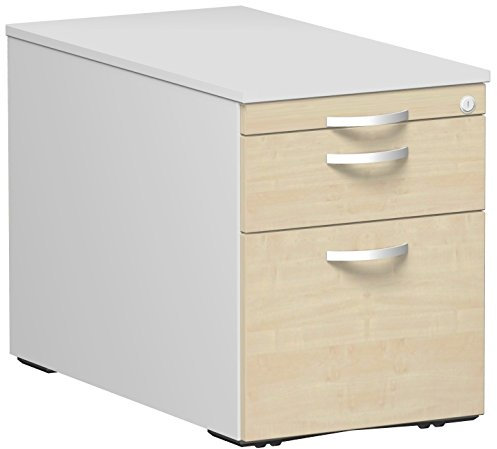 Gera Möbel Container & Funktionsmöbel Rollcontainer, Holzdekor, ahorn/lichtgrau, 43.8 x 80 x 56.5 cm
