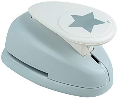 Rayher Paper Craft Punch with Star Design, Lever Punch for Card Making and Scrapbooking, 4.7cm, 2, 69154000